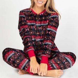 NATURAL LIFE Velour Fleece Lined Onesie pajamas L/XL